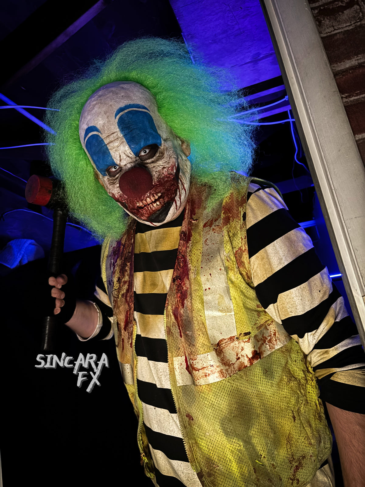Living Dead Silicone Mask- Green Clown