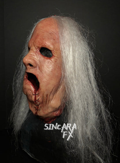 Abuelita Silicone Mask- White Hair