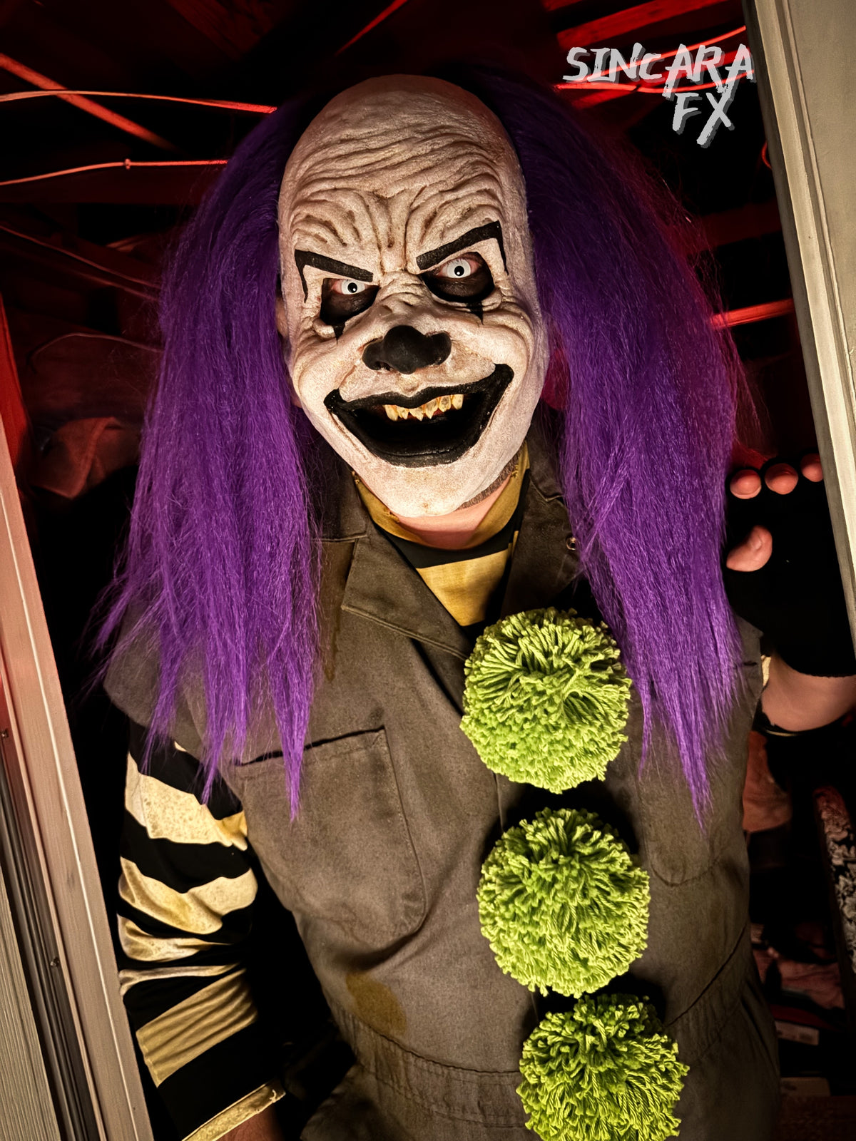 Motley Silicone Mask- Purple Clown
