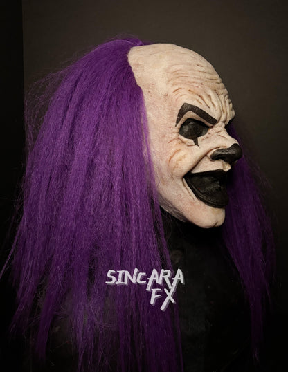 Motley Silicone Mask- Purple Clown