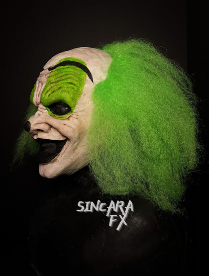 Motley Silicone Mask- Green Clown