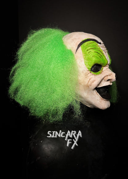 Motley Silicone Mask- Green Clown