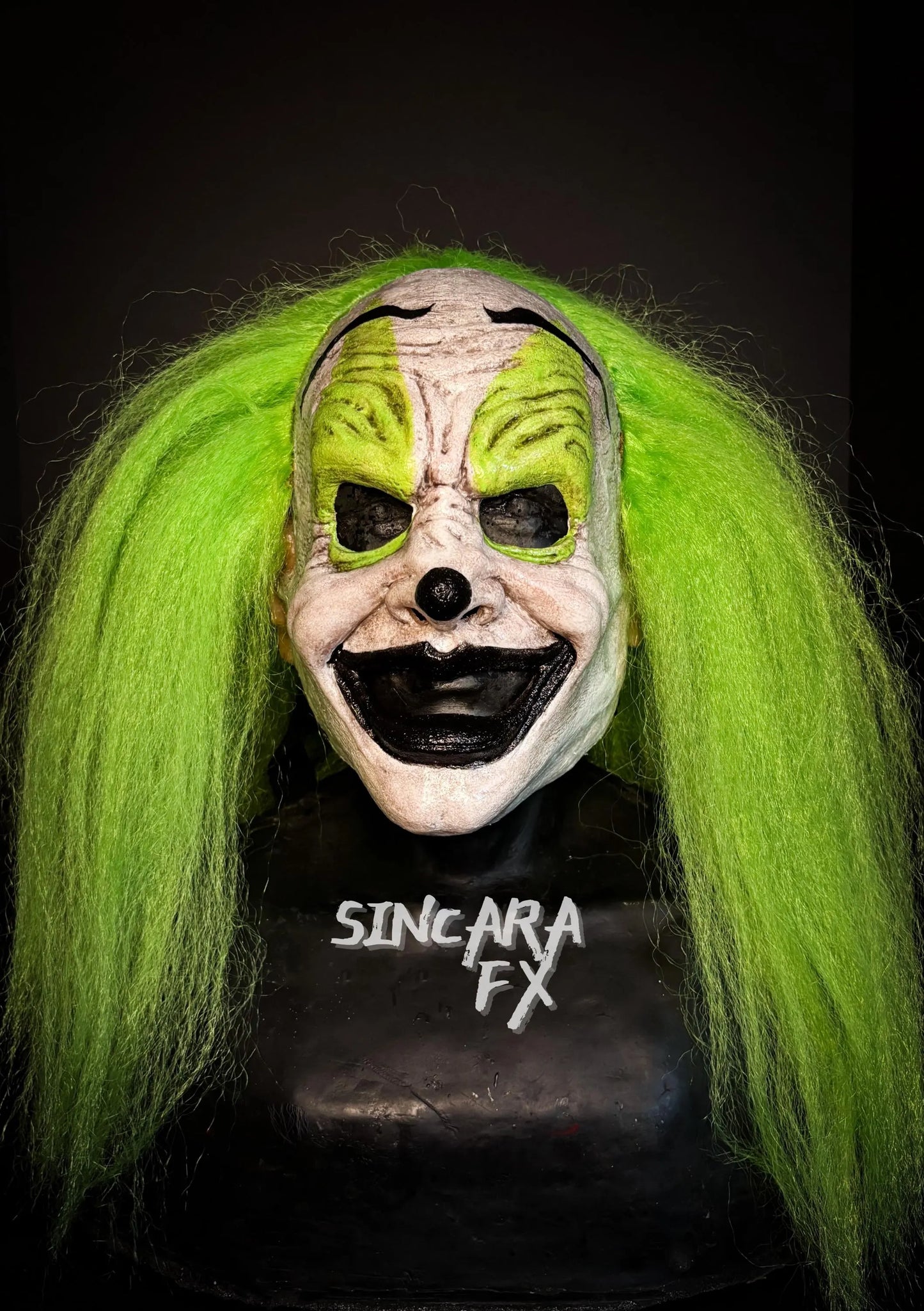 Motley Silicone Mask- Green Clown