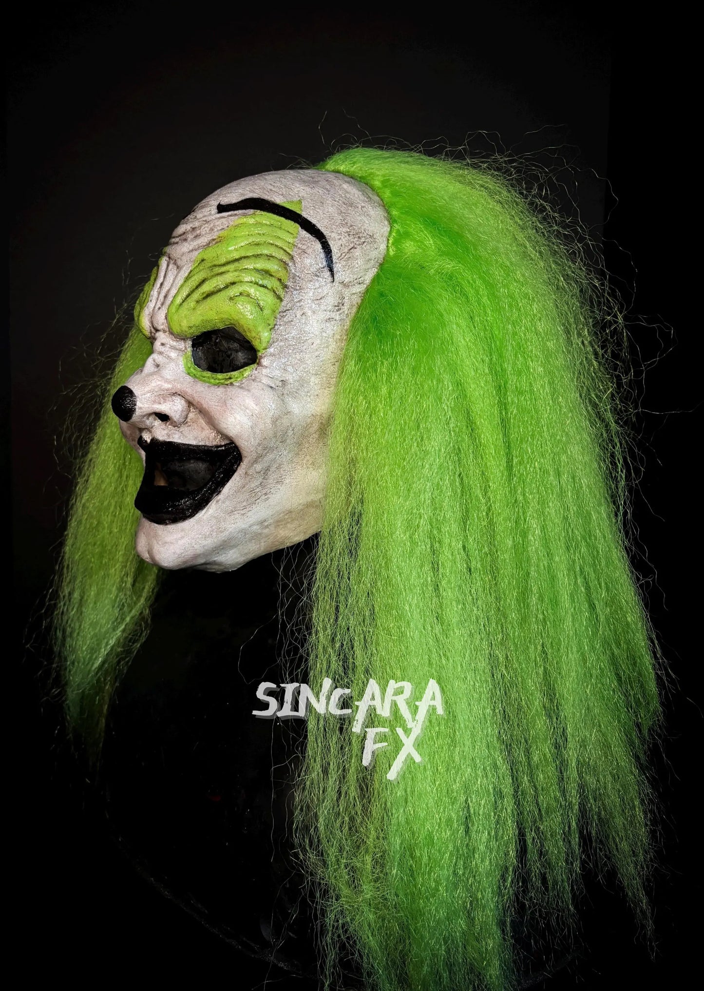 Motley Silicone Mask- Green Clown